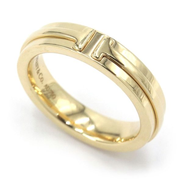 c240601100587 Tiffany Co T TWO Narrow Ring Size 9 K18YG Yellow Gold 67g Bullion