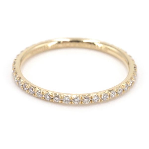 c240601100588 1 Tiffany Metro Full Circle Ring No 9 K18YG Diamond Newly Polished Yellow Gold Full Eternity Ring