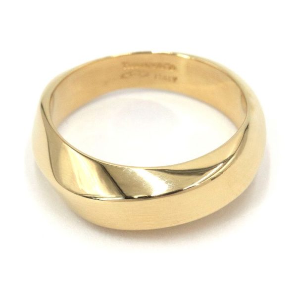 c240601104121 1 Tiffany Co Twist Ring Size 14 K18YG Yellow Gold 59g Bullion