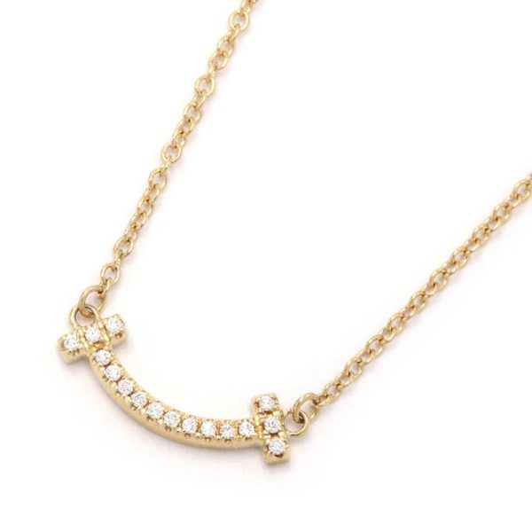 c240601105039 1 Tiffany T Smile Mini Pendant 62617683 Total 003ct Diamond K18YG Polished Yellow Gold Pendant Necklace