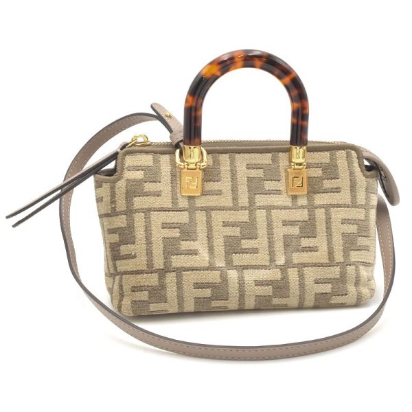 c240601109156 Fendi By the Way Mini motif Zucca pattern Handbag Beige