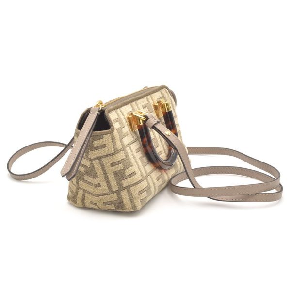 c240601109156 1 Fendi By the Way Mini motif Zucca pattern Handbag Beige