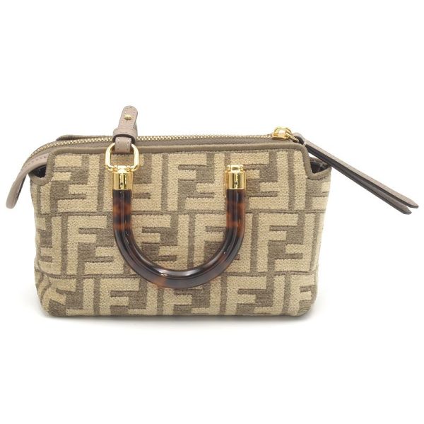 c240601109156 2 Fendi By the Way Mini motif Zucca pattern Handbag Beige