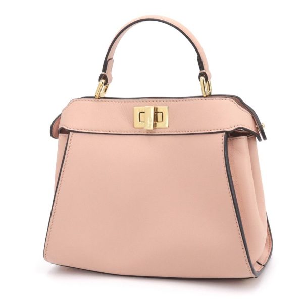 c240601109521 1 Fendi Peekaboo Mini 2WAY Shoulder bag Beige pink