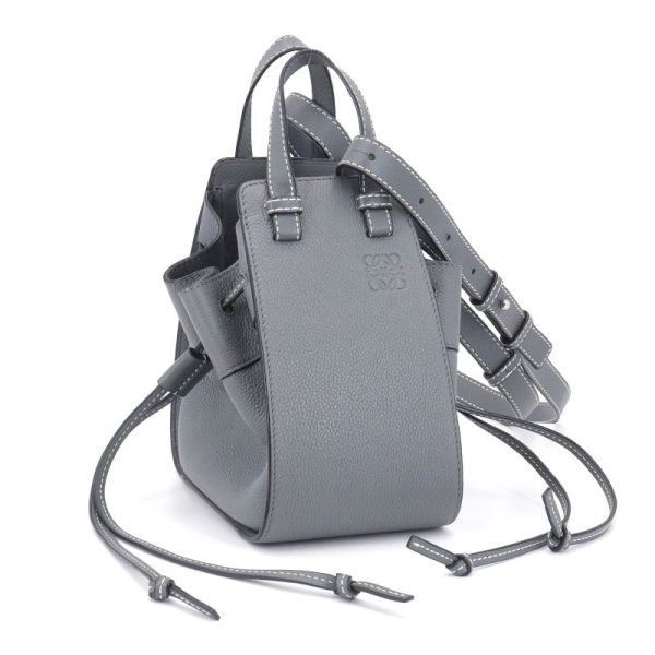 c240601110530 Loewe Hammock Drawstring 2way Shoulder Bag Gray