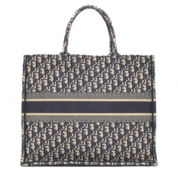 c240601113159 2 Dior Oblique Embroidery Ecru Blue Tote Bag