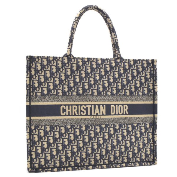 c240601113542 Dior Book Oblique Embroidery Tote Bag Ecru Blue