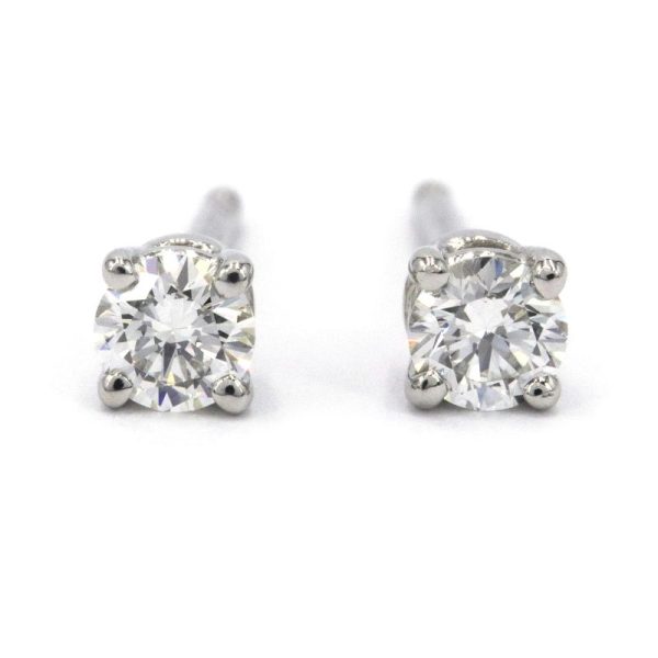 c240601115497 1 Tiffany Co Solitaire Diamond Stud Earrings TCo PT950 Back Platinum Silver