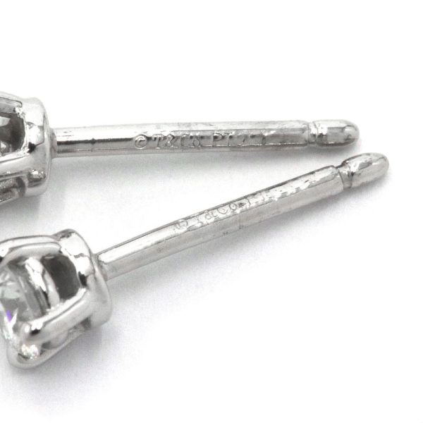 c240601115497 3 Tiffany Co Solitaire Diamond Stud Earrings TCo PT950 Back Platinum Silver