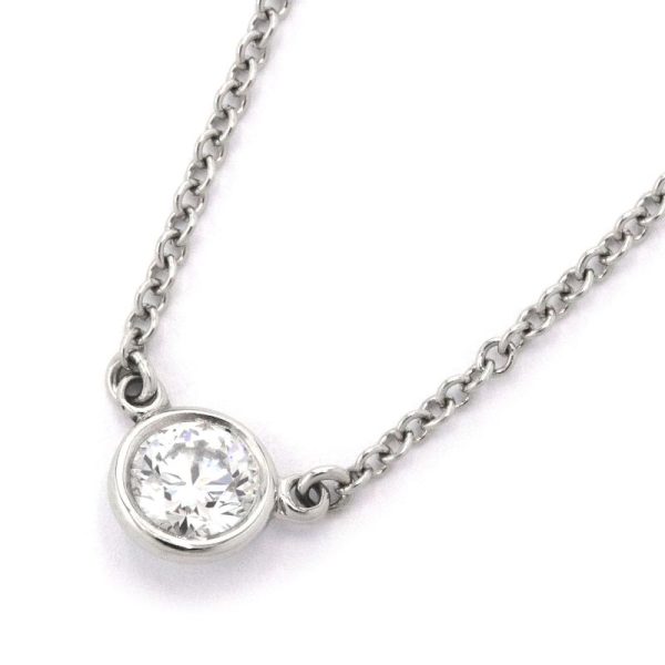 c240601115502 Tiffany Co By the Yard Single Diamond Pendant Pt950 Necklace Platinum Silver