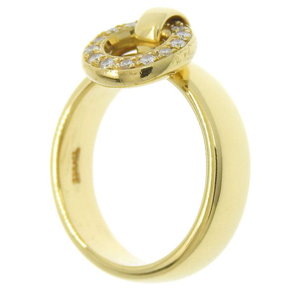 c240601115597 1 Tiffany Co Door Knock Ring Diamond Size 75 K18YG Yellow Gold Jewelry