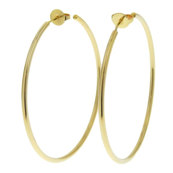 c240601115598 Tiffany Hoop Earrings K18YG New Polished Yellow Gold Jewelry