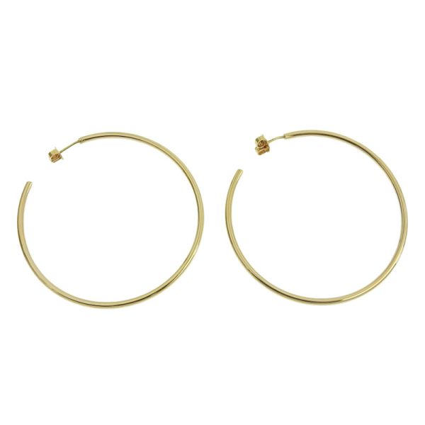 c240601115598 2 Tiffany Hoop Earrings K18YG New Polished Yellow Gold Jewelry