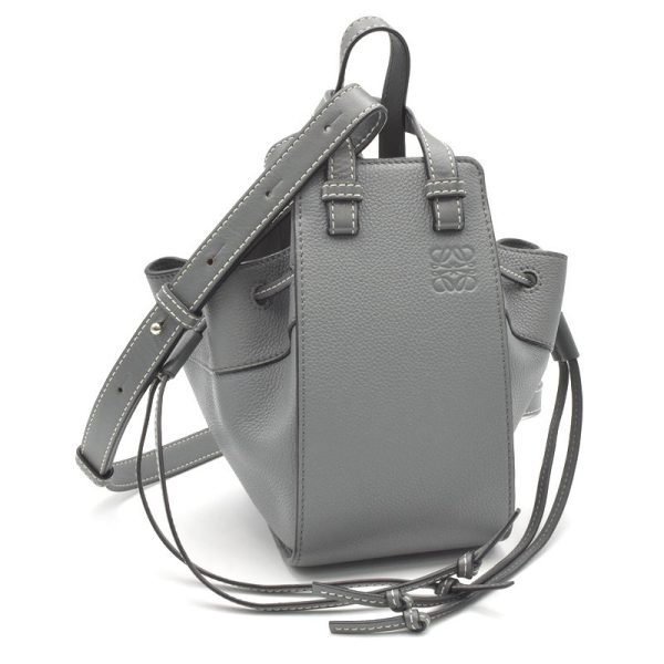 c240601116893 Loewe Hammock Drawstring 2way Shoulder Bag Grey