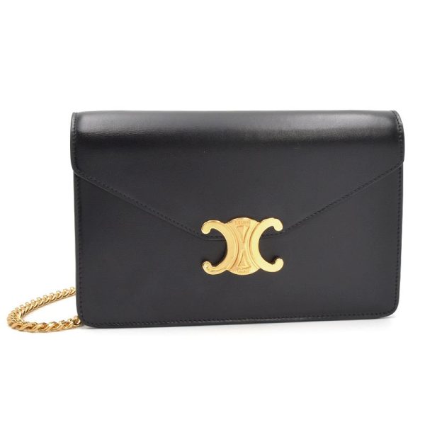 c240601116906 Celine Chain Wallet Margot Shoulder Bag Black