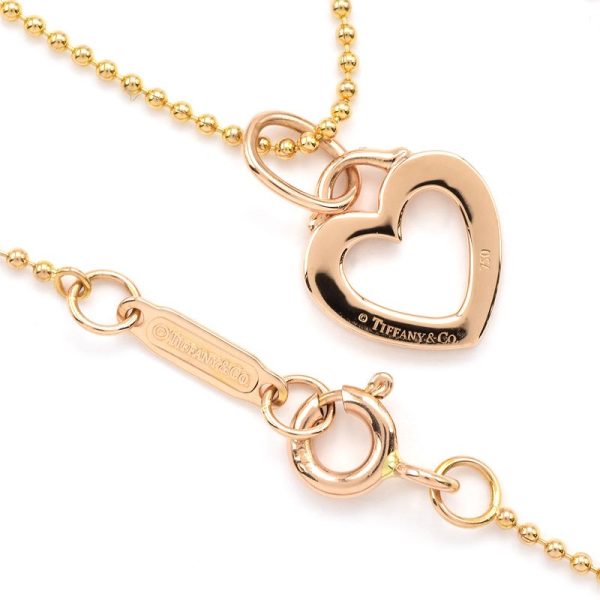 c240900037529 2 1 Tiffany Co Sentimental Heart Necklace K18PG K18YG Diamond Long Necklace