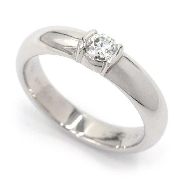 c240900038918 Tiffany Co 018ct Diamond Dots Solitaire Ring Size 8 Pt950 Platinum