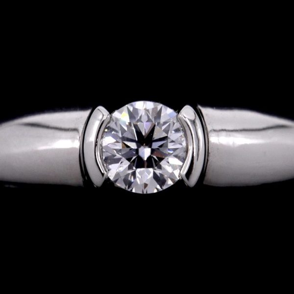 c240900038918 3 Tiffany Co 018ct Diamond Dots Solitaire Ring Size 8 Pt950 Platinum