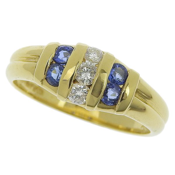 c240900039269 Tiffany Co Ring Size 12 K18YG Diamond Sapphire Yellow Gold Ring Jewelry