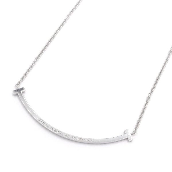 c240900039462 1 Tiffany T Smile Necklace Small K18WG Diamond White Gold Diamond Necklace Pendant Jewelry