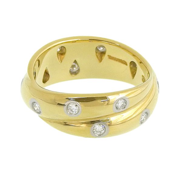 c240900041079 3 Tiffany Co Dots Ring Diamond Size 125 K18YG Pt950 Yellow Gold Platinum Ring Jewelry