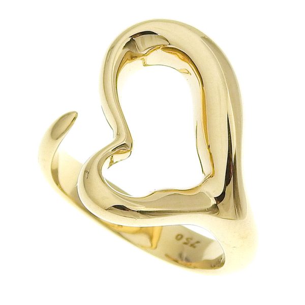 c240900041244 Tiffany Co Open Heart Ring Size 11 K18YG Yellow Gold Jewelry