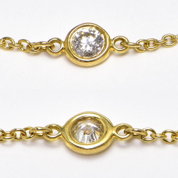 c240900042264 2 Tiffany Co Elsa Peretti 017ct K18YG By The Yard Single Diamond Bracelet Yellow Gold