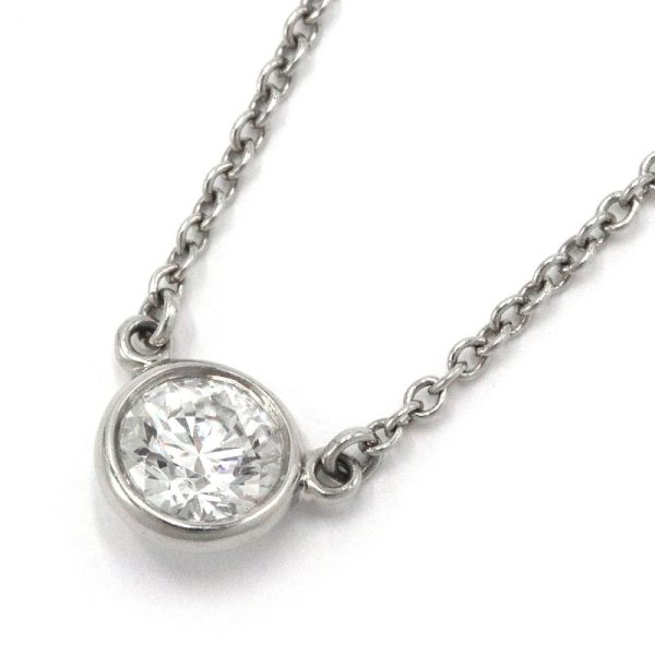 c240900044372 Tiffany Visor Yard Pendant Pt950 028ct Diamond FVS13EX New Polished Platinum Necklace One Point