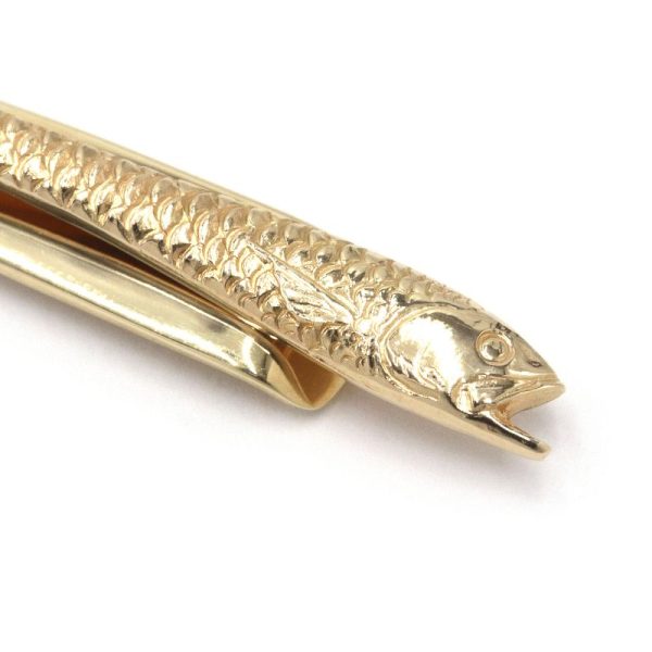 c240900044458 3 Tiffany Co Fish Tie Clip K14YG Yellow Gold Motif Solid Gold Bullion