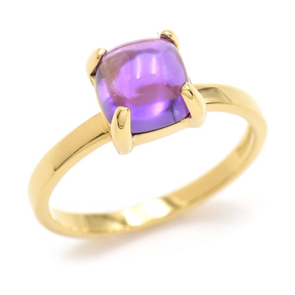 c240900044550 1 Tiffany Co Sugar Stack Ring Amethyst Size 14 K18YG Cabochon Cut Purple Yellow Gold