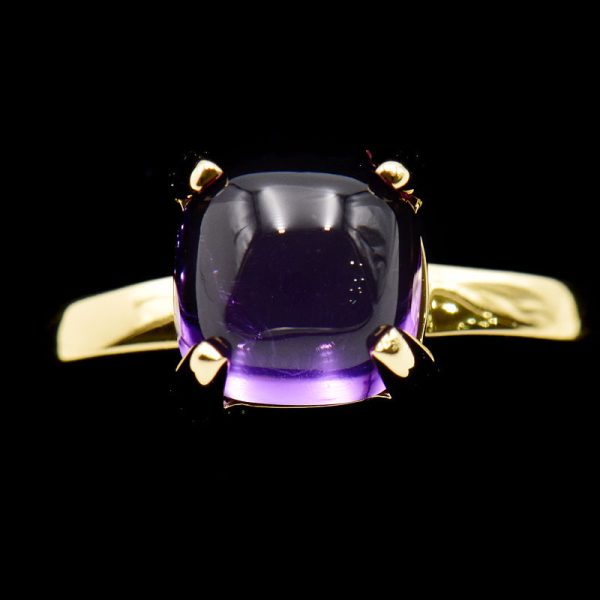 c240900044550 5 Tiffany Co Sugar Stack Ring Amethyst Size 14 K18YG Cabochon Cut Purple Yellow Gold