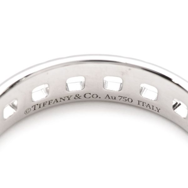 c240900046660 2 Tiffany Co Tiffany T True Wide Ring Size 24 K18WG T Motif Solid Gold White Gold Bullion Silver