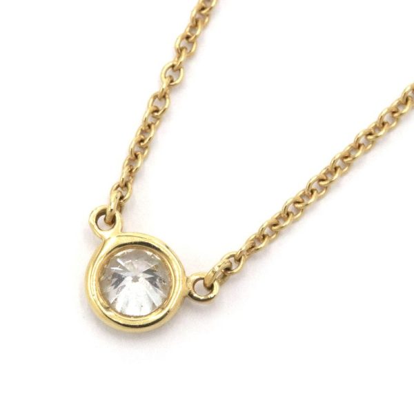 c240900046860 1 Tiffany Co By the Yard Single Diamond Pendant K18YG Necklace 40cm Yellow Gold