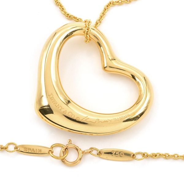 c241100020930 2 Tiffany Open Heart Necklace K18YG New Finished Elsa Peretti Diamond Heart Motif Yellow Gold