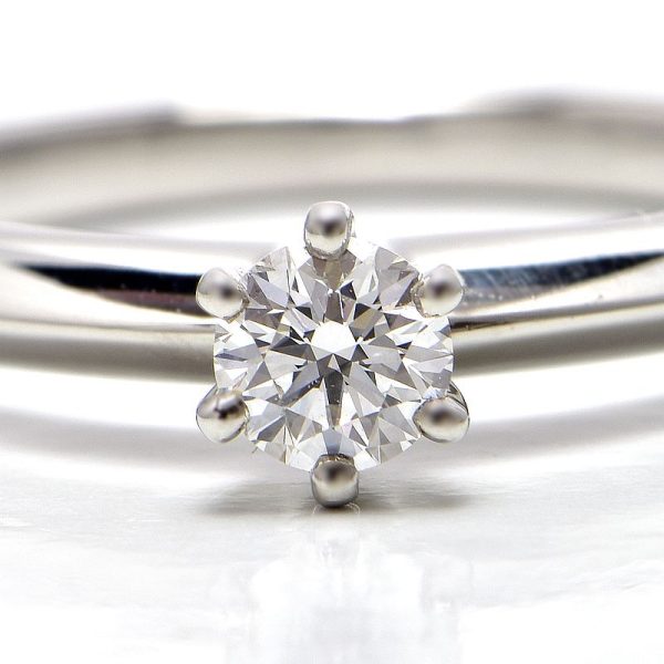 c241100022879 2 Tiffany Co Solitaire Diamond Ring 019ct Size 9 PT950 Setting Engagement Platinum