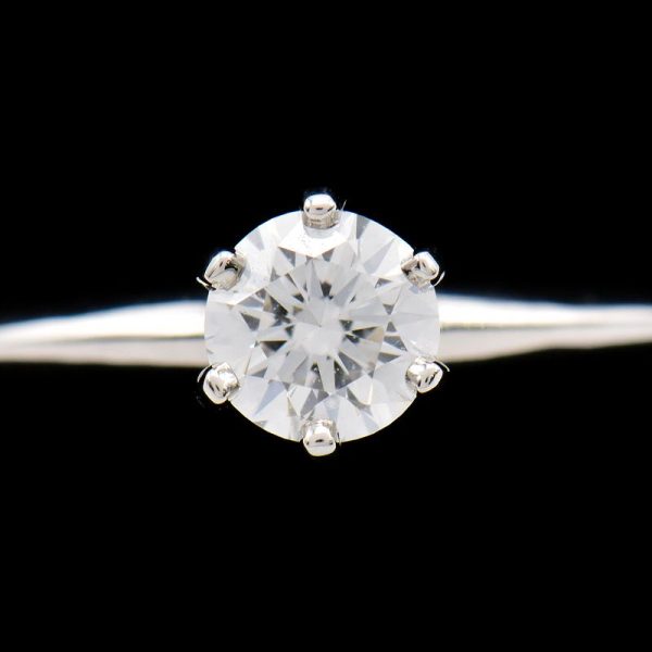 c241100022880 5 Tiffany Co Solitaire Ring Size 8 Pt950 021ct Single Diamond Platinum