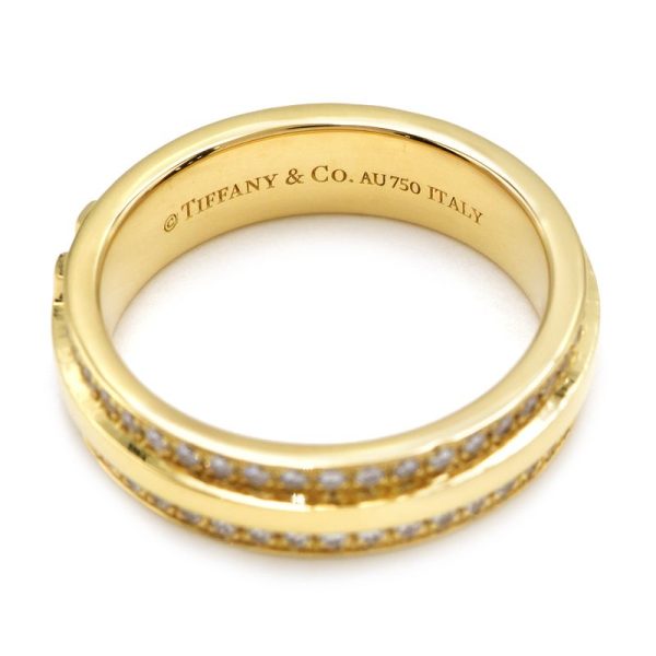 c241100022881 2 Tiffany T Narrow Pave Diamond Ring No 65 K18YG New Polished Yellow Gold