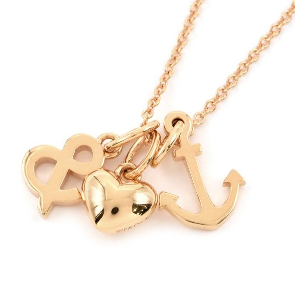 c241100024821 Tiffany Co Love Necklace K18PG Pendant Heart Anchor Pink Gold