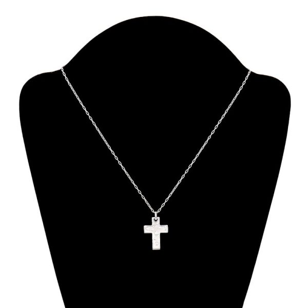 c241100025991 5 Tiffany Dots Cross Diamond Necklace Large New Finished 9P Diamond K18WG White Gold Cross Pendant