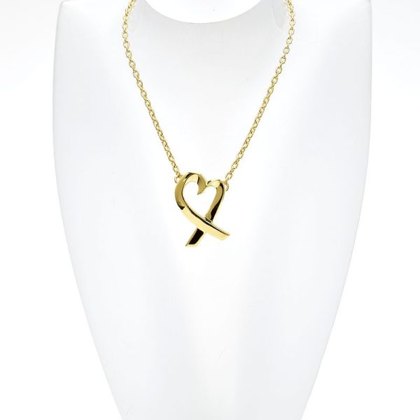 c241100026023 1 Tiffany Co Loving Heart Pendant K18YG Yellow Gold Paloma Picasso Open Heart Necklace