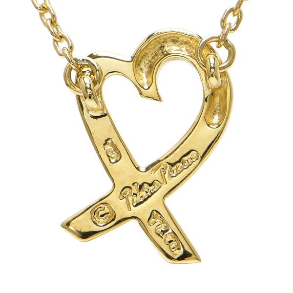 c241100026023 2 Tiffany Co Loving Heart Pendant K18YG Yellow Gold Paloma Picasso Open Heart Necklace