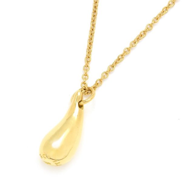 c241100026024 Tiffany Co Teardrop Necklace K18YG Elsa Peretti Tear Motif Yellow Gold