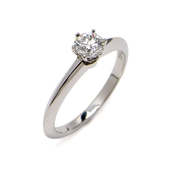 c241100026045 Tiffany Co Solitaire Ring Size 8 PT950 Diamond Finished Engagement Platinum