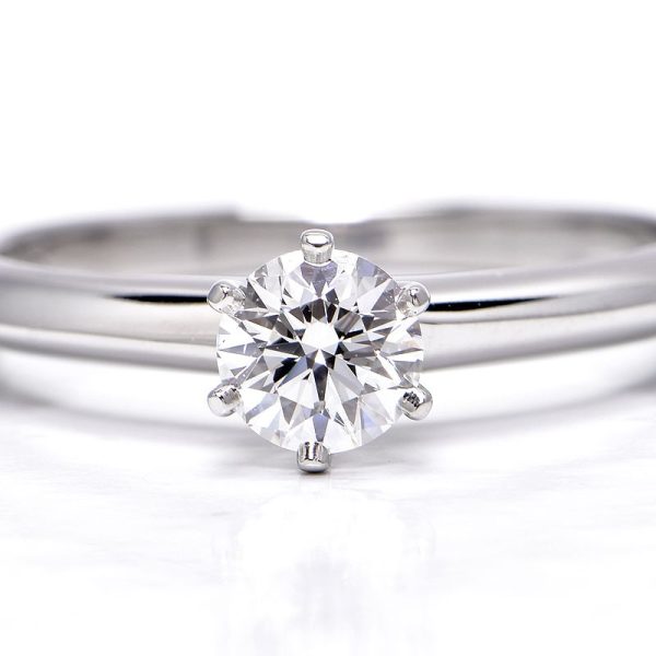 c241100026045 2 Tiffany Co Solitaire Ring Size 8 PT950 Diamond Finished Engagement Platinum