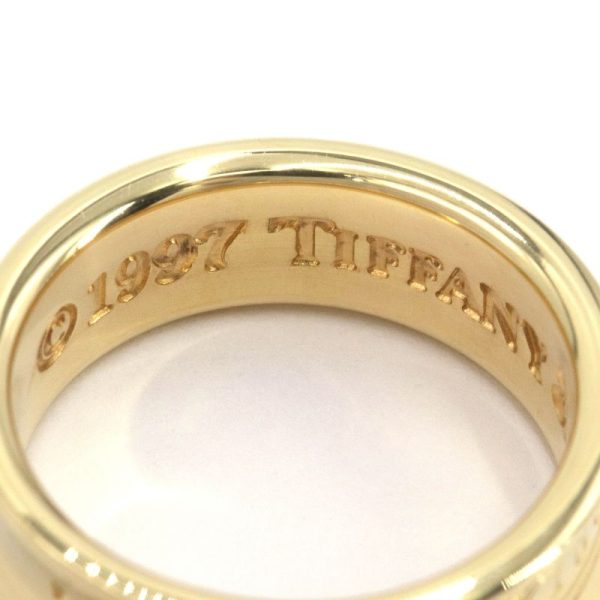 c241100027115 3 Tiffany Co 1837 Ring Size 8 K18YG Yellow Gold Wide 59g Bullion