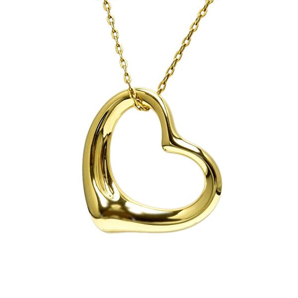 c241100028394 Tiffany Co Open Heart Pendant Head K18YG Elsa Peretti Yellow Gold