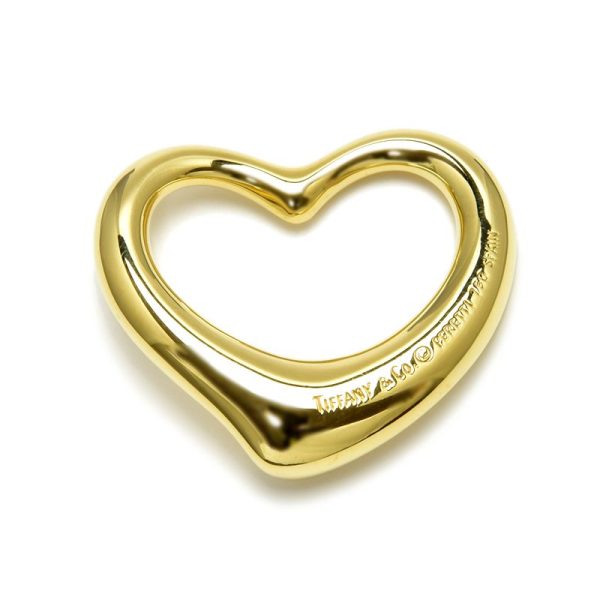 c241100028394 3 Tiffany Co Open Heart Pendant Head K18YG Elsa Peretti Yellow Gold