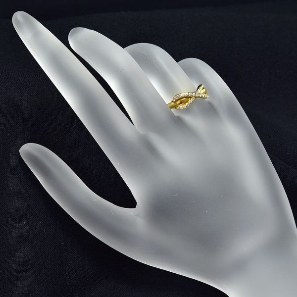 c241100028642 1 Tiffany Infinity Ring Diamond No 9 K18YG Newly Polished Infinity Motif Overlapping Solid Gold Yellow Gold