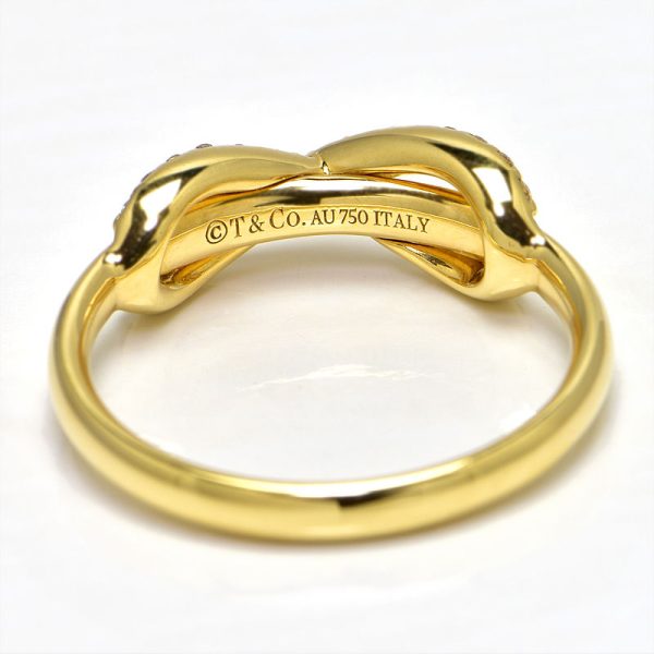 c241100028642 4 Tiffany Infinity Ring Diamond No 9 K18YG Newly Polished Infinity Motif Overlapping Solid Gold Yellow Gold