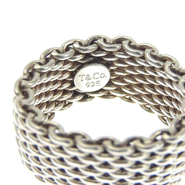 c241100030134 5 Tiffany Co Somerset Ring Size 10 SV925 Silver Mesh Ring Jewelry